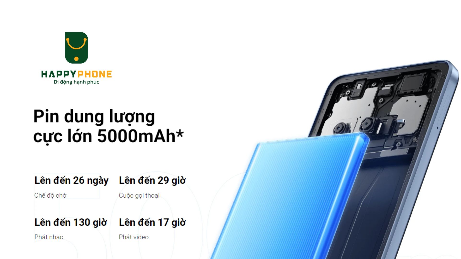 Xiaomi Redmi A3 trang bị viên pin khủng lên tới 5000mAh