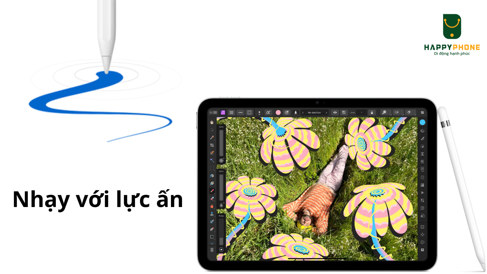 Apple Pencil (Thế hệ 1) Nhạy với lực ấn