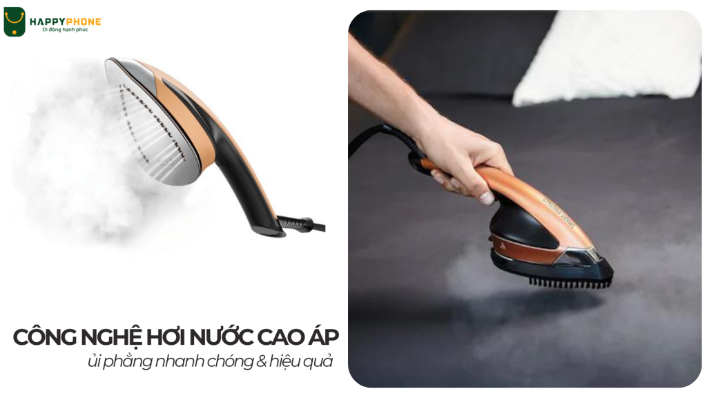 Bàn Ủi Hơi Nước Đứng Tefal 1L Ixeo Power (QT2020EO) công nghệ hơi nước cao áp lên đến 5,8 bar