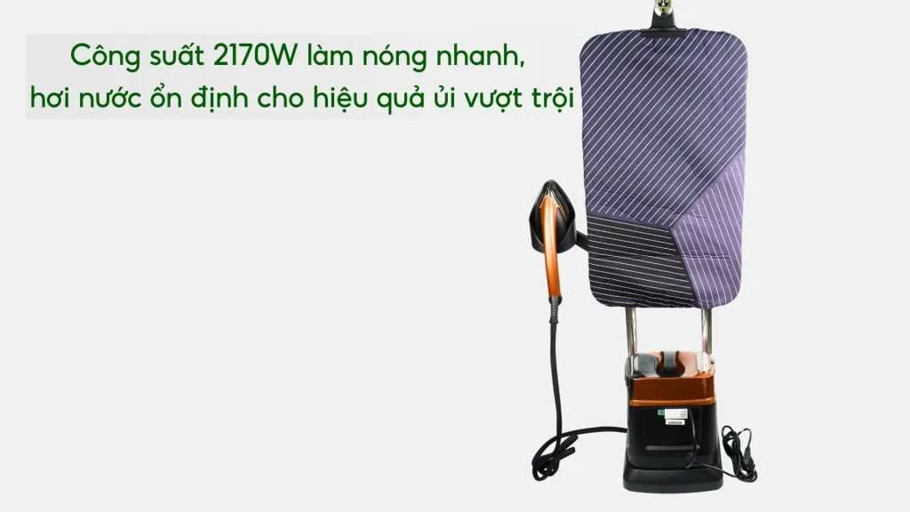 Bàn Ủi Hơi Nước Đứng Tefal Ixeo Power QT2020EO 1L Công suất 2170W làm nóng nhanh, hơi nước ổn định cho hiệu quả ủi vượt trội