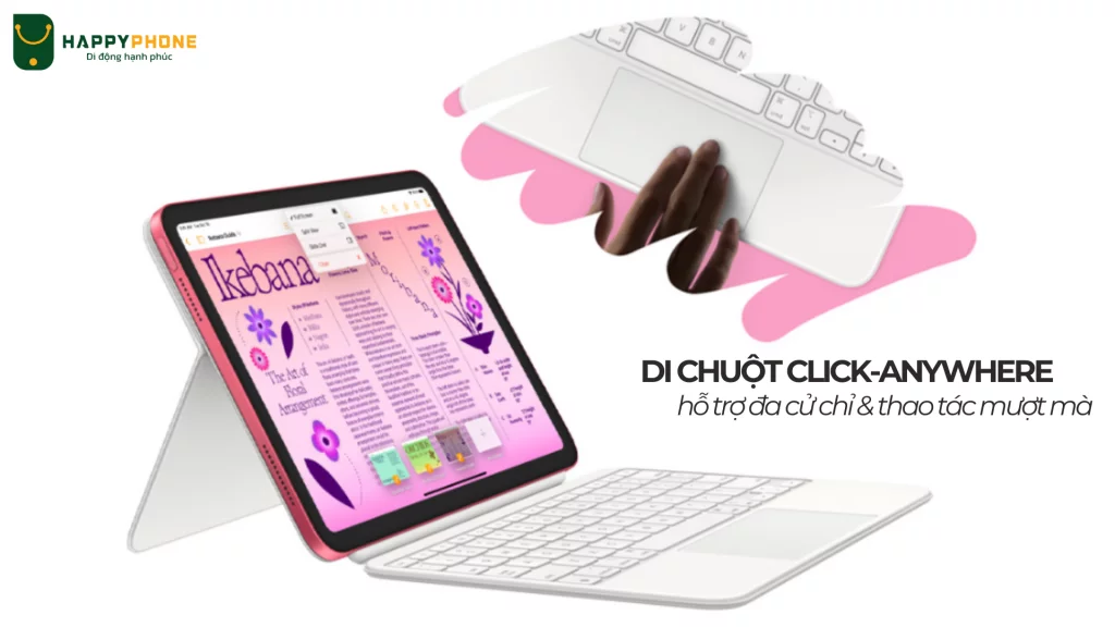 Bàn phím Magic Keyboard Folio cho iPad (thế hệ thứ 10) di chuột Click-anywhere rộng rãi