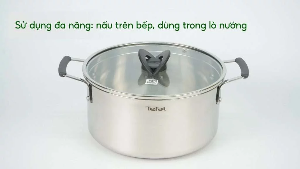 Bộ 3 Nồi Inox Cao Cấp Tefal Optispace (16,20,24Cm) G7376S44 Sử dụng đa năng_ nấu trên bếp, dùng trong lò nướng