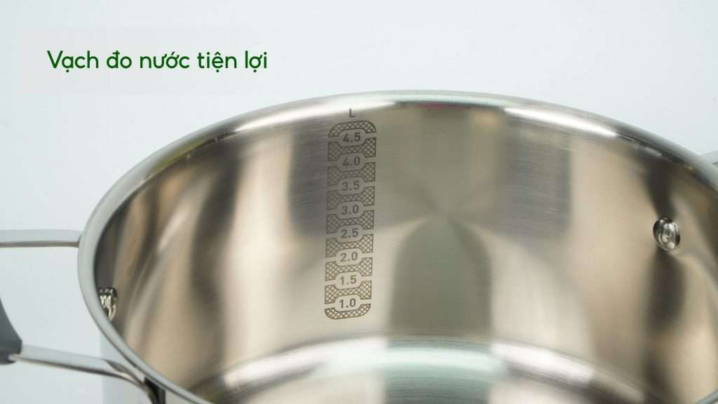 Bộ 3 Nồi Inox Cao Cấp Tefal Optispace (16,20,24Cm) G7376S44 Vạch đo nước tiện lợi