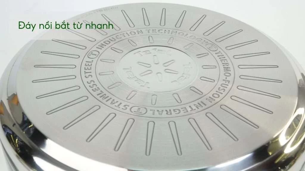 Bộ 3 nồi inox Tefal Duetto Plus G719S674 quánh 16 cm, 1 nồi 20 cm, 1 nồi 24 cm Đáy nồi bắt từ nhanh