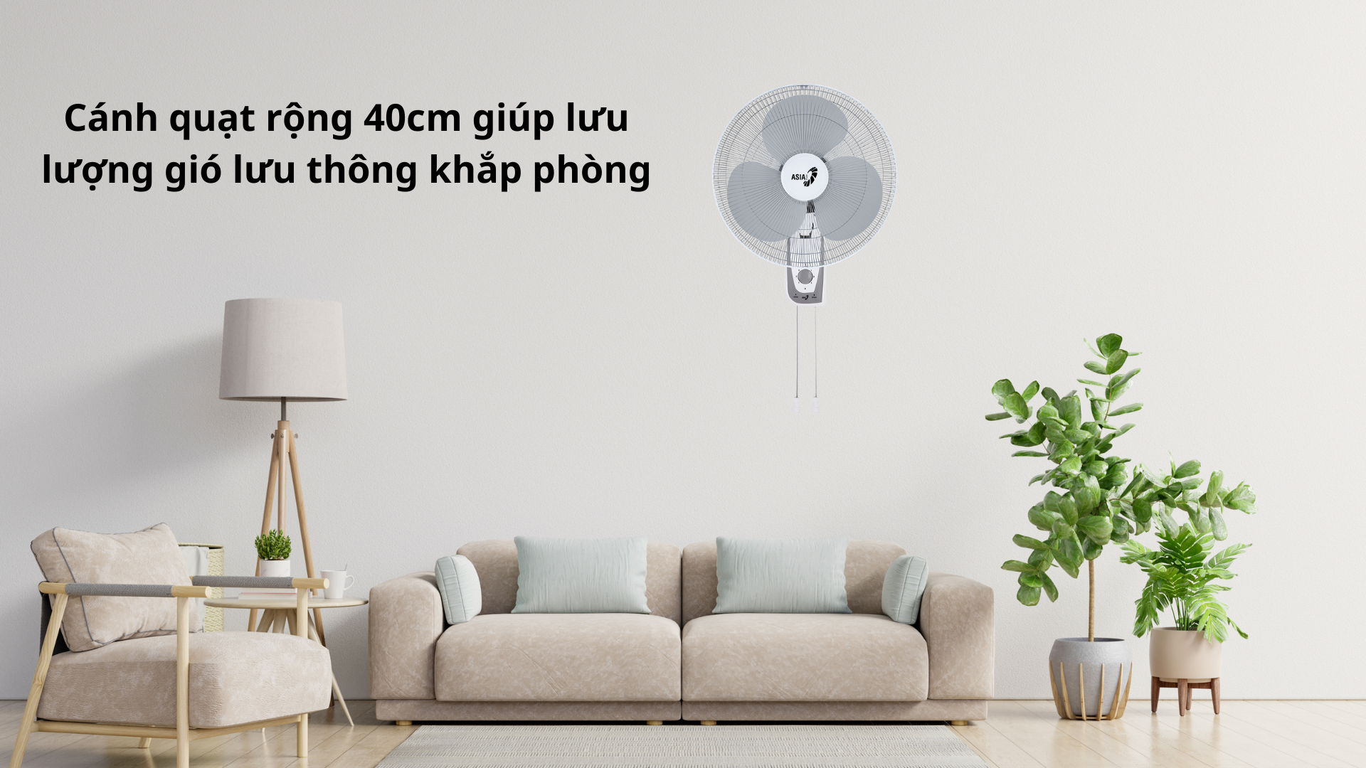 QUẠT TREO TƯỜNG ASIA VINA 55W cánh quạt rộng 40cm