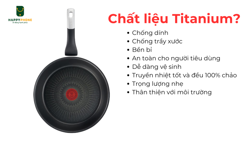 Chảo Chiên Tefal Unlimited (20, 28cm) Chất liệu Titanium