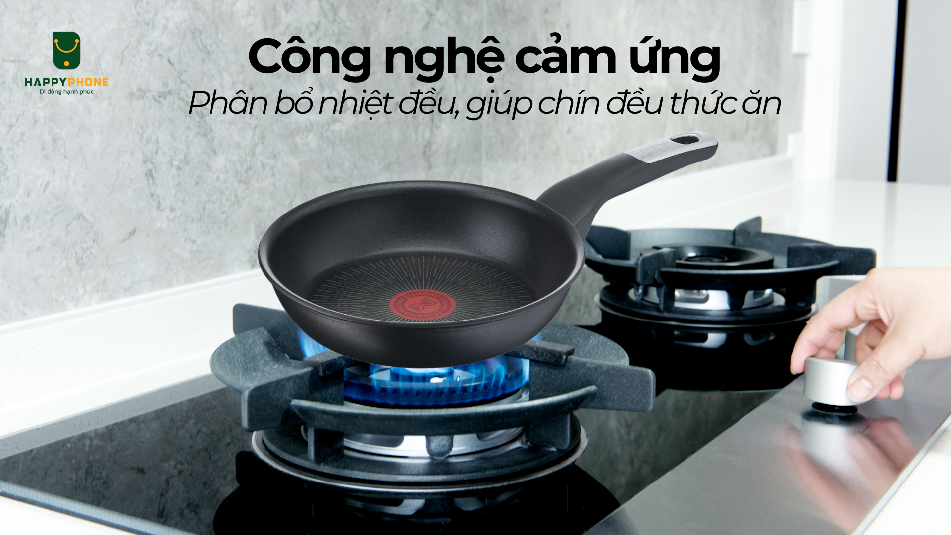 Chảo Chiên Tefal Unlimited (20, 28cm) Công nghệ cảm ứng Phân bổ nhiệt đều, giúp chín đều thức ăn