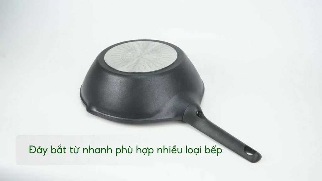 Chảo Đúc Cao Cấp Sâu Lồng Tefal Robusto Có Miệng Rót 28Cm E2491944 Đáy bắt từ nhanh phù hợp nhiều loại bếp