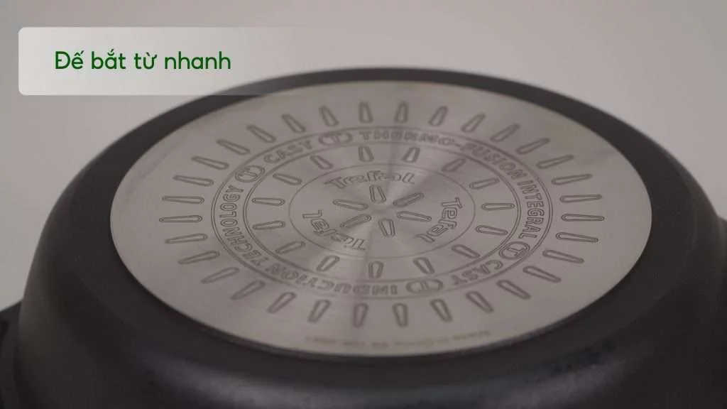 Chảo Đúc Cao Cấp Tefal Robusto Có Miệng Rót 20Cm E2490244 Đế bắt từ nhanh