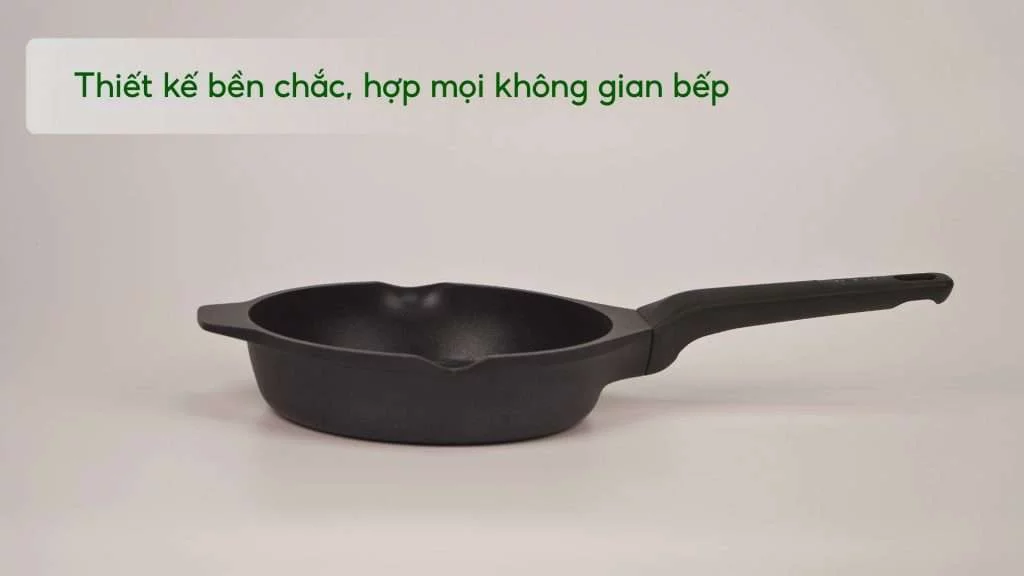 Chảo Đúc Cao Cấp Tefal Robusto Có Miệng Rót 20Cm E2490244 Thiết kế bền chắc, hợp mọi không gian bếp