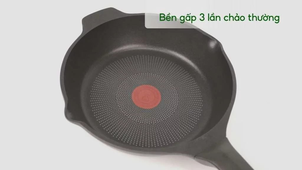 Chảo Đúc Cao Cấp Tefal Robusto Có Miệng Rót 24Cm E2490444 Bền gấp 3 lần chảo thường