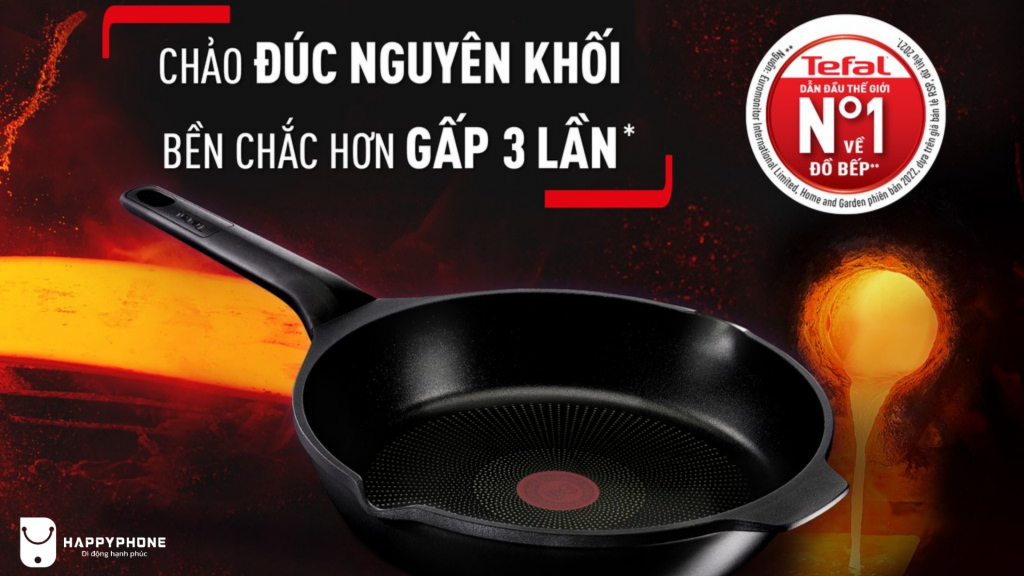 Chảo Đúc Nướng, Chiên Tefal Robusto chất liệu đúc cao cấp