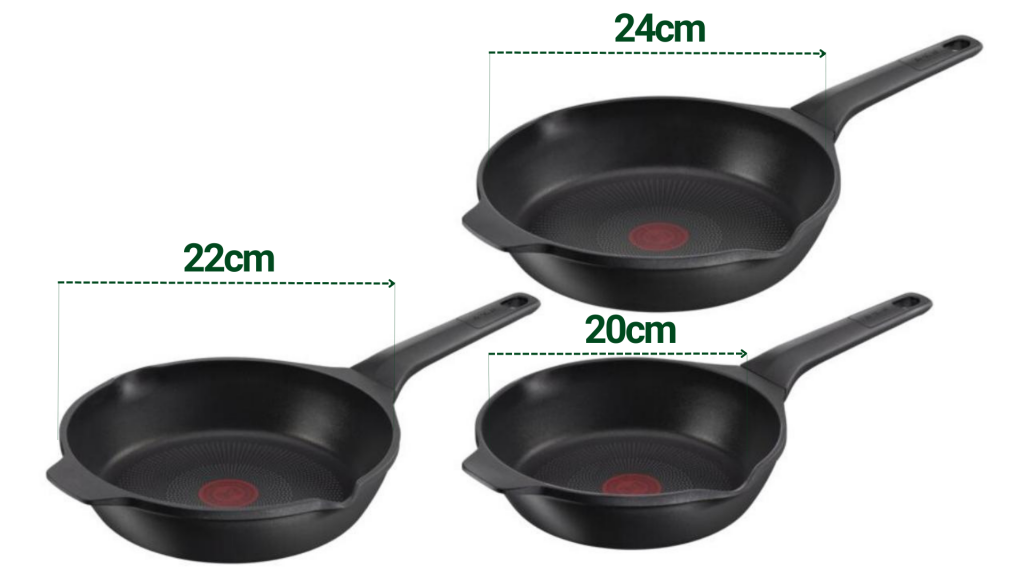 Chảo Đúc Tefal Robusto Có Miệng Rót 20cm/22cm/24cm