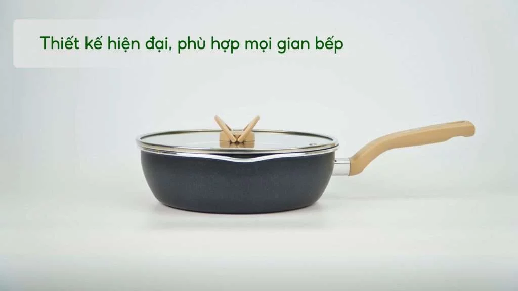 Chảo Nồi Có Nắp Đa Năng 3 Trong 1 Tefal 24Cm Đen G1668795 Thiết kế hiện đại, phù hợp mọi gian bếp