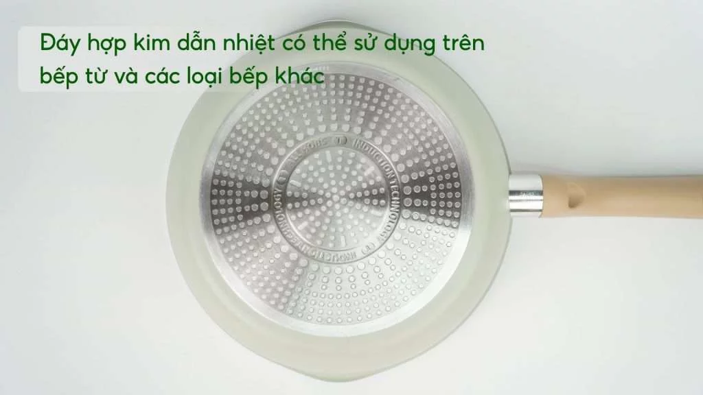 Chảo Nồi Có Nắp Đa Năng 3 Trong 1 Tefal 24Cm Xanh G1748795 đáy hợp kim dẫn nhiệt
