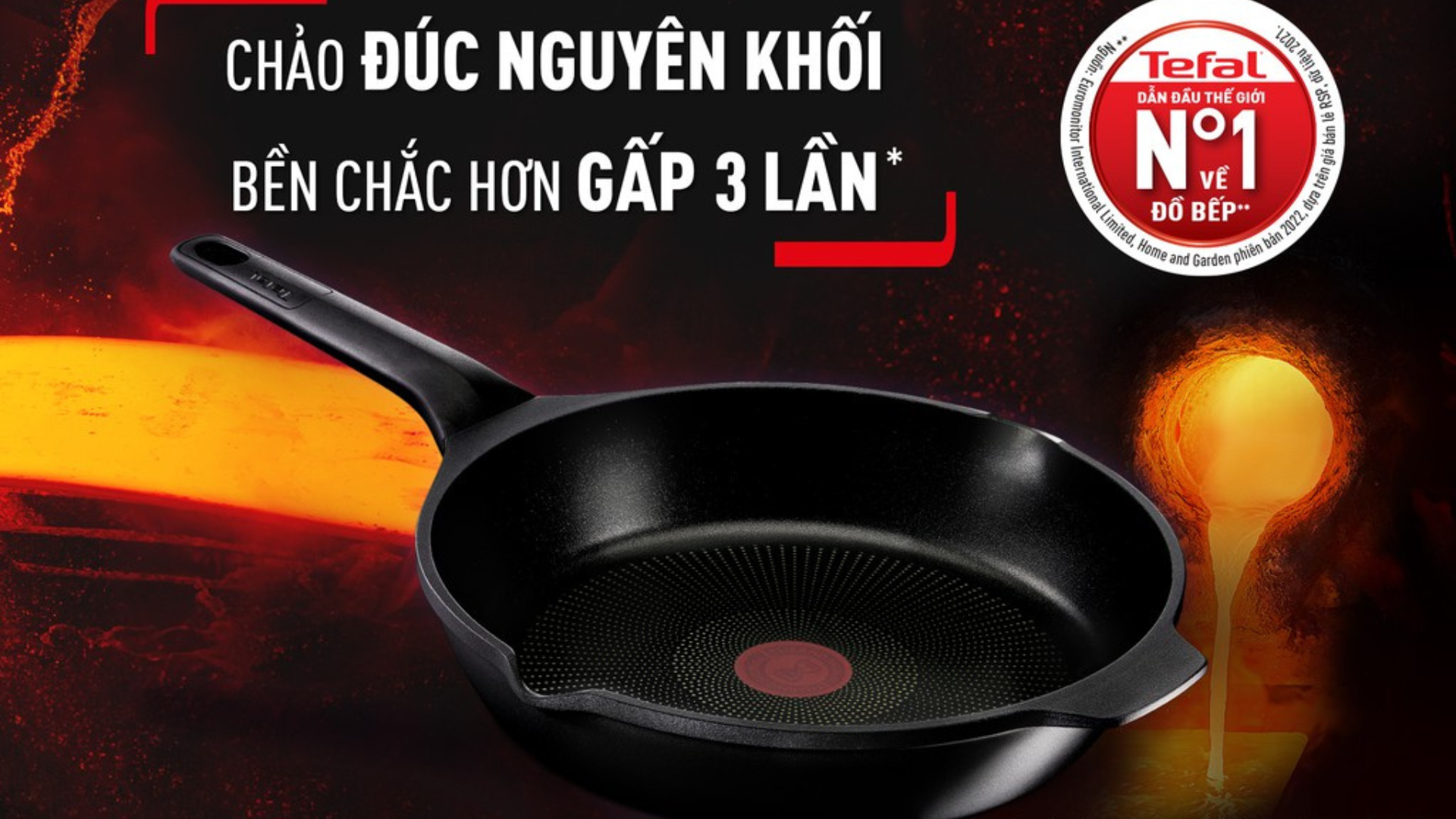 Chảo Đúc Sâu Lồng Tefal Robusto chất Liệu Cao Cấp, Bền Bỉ