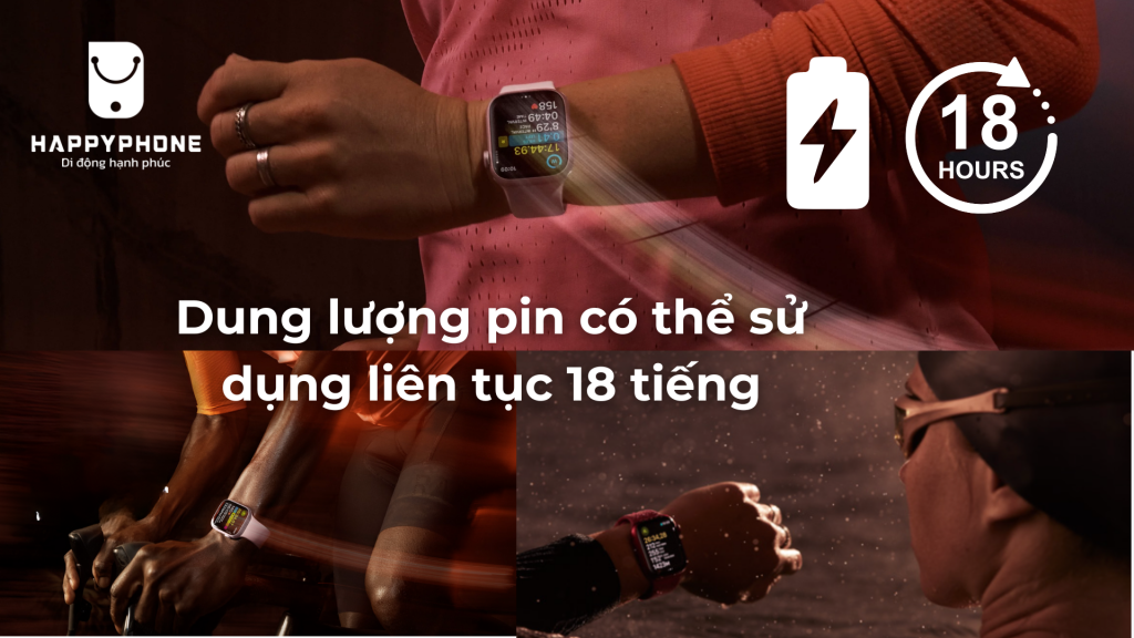 Đồng hồ thông minh Apple Watch Series 9 có dung lượng pin lớn