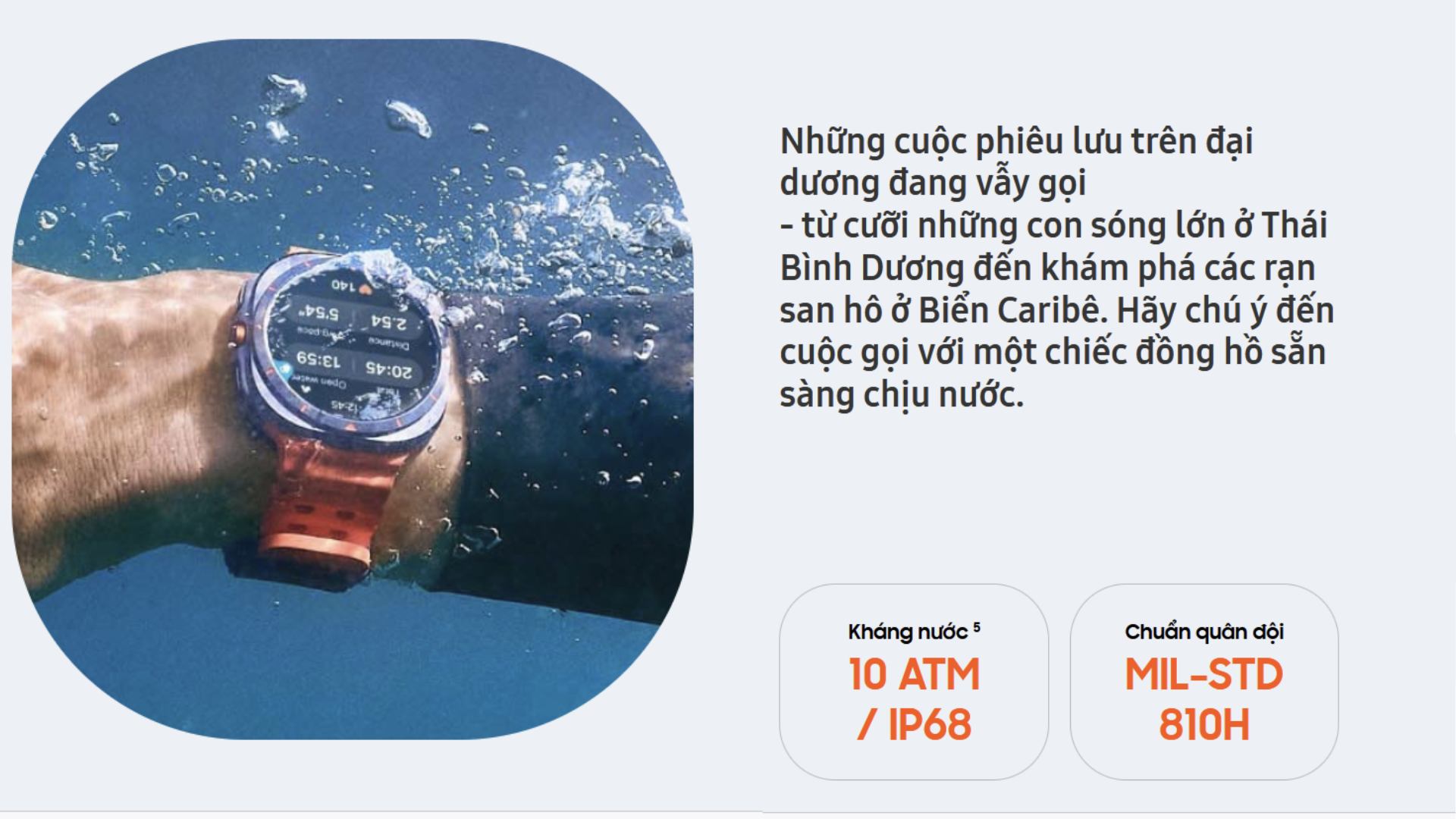 Đồng hồ thông minh Samsung Galaxy Watch Ultra (LTE, 47mm) kháng nước 10 AMT