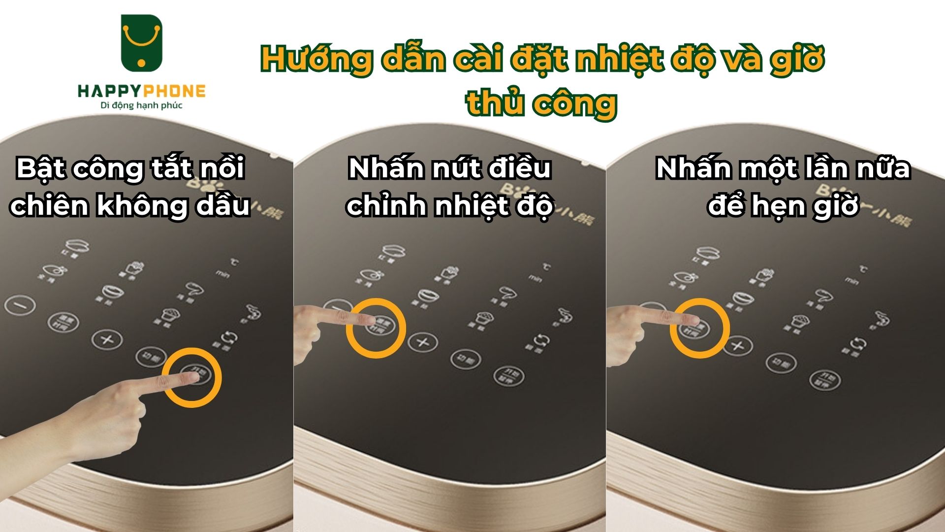 Hướng dẫn cài đặt nhiệt độ và giờ thủ công