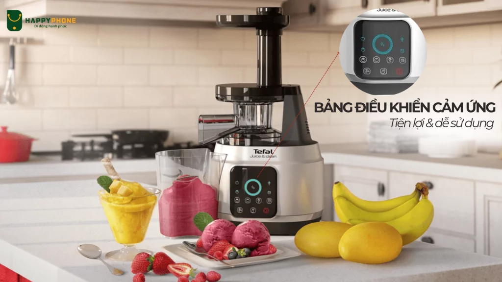 Máy Ép Chậm Tefal 0.8L (ZC420E38) trang bị bảng điều khiển màn hình cảm ứng