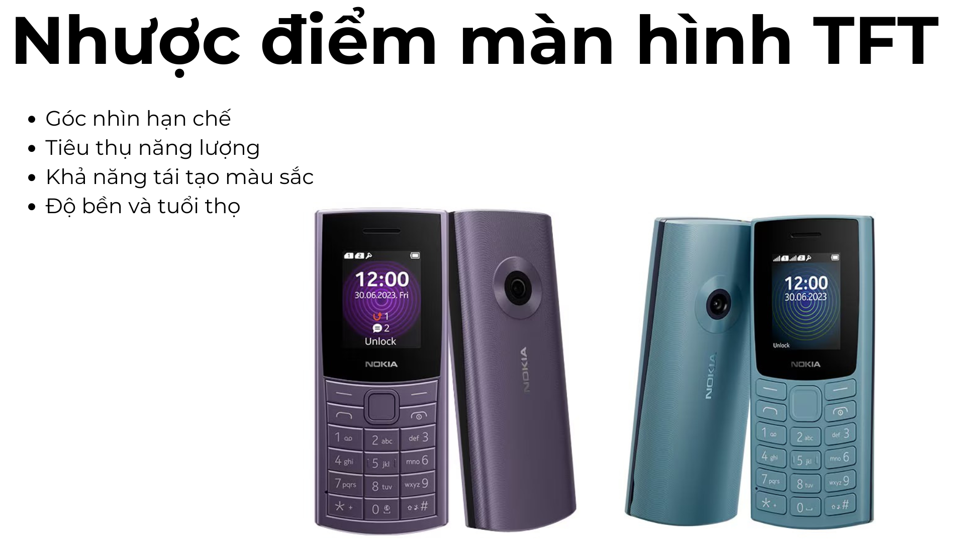 Nhược điểm màn hình TFT