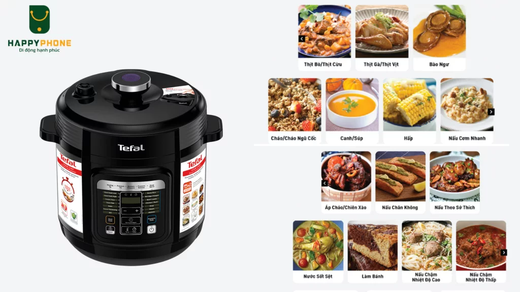 Nồi Áp Suất Điện Đa Năng Tefal Home Chef (CY601868) 15 chế độ nấu đa dạng