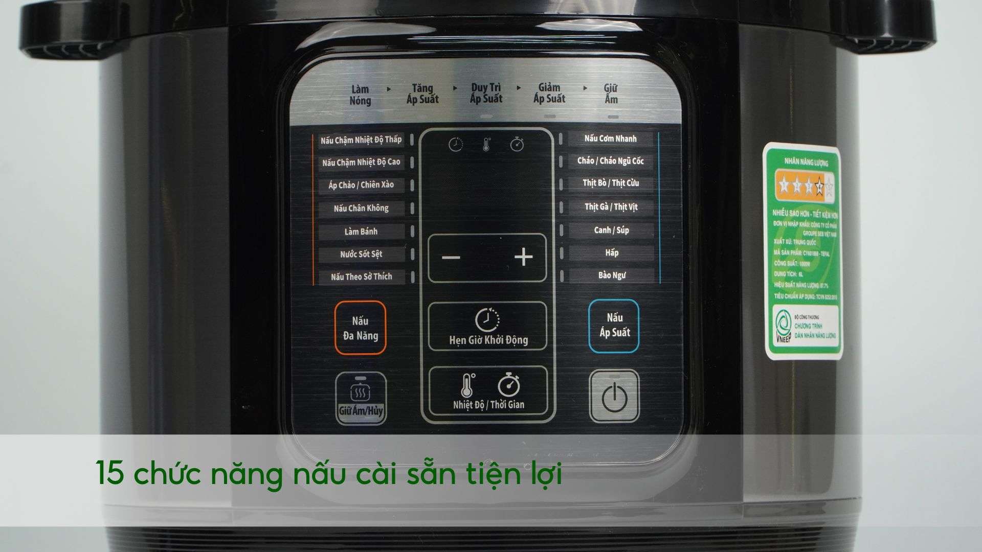Nồi Áp Suất Điện Đa Năng Tefal Home Chef CY601868 15 chức năng nấu cài sẵn tiện lợi
