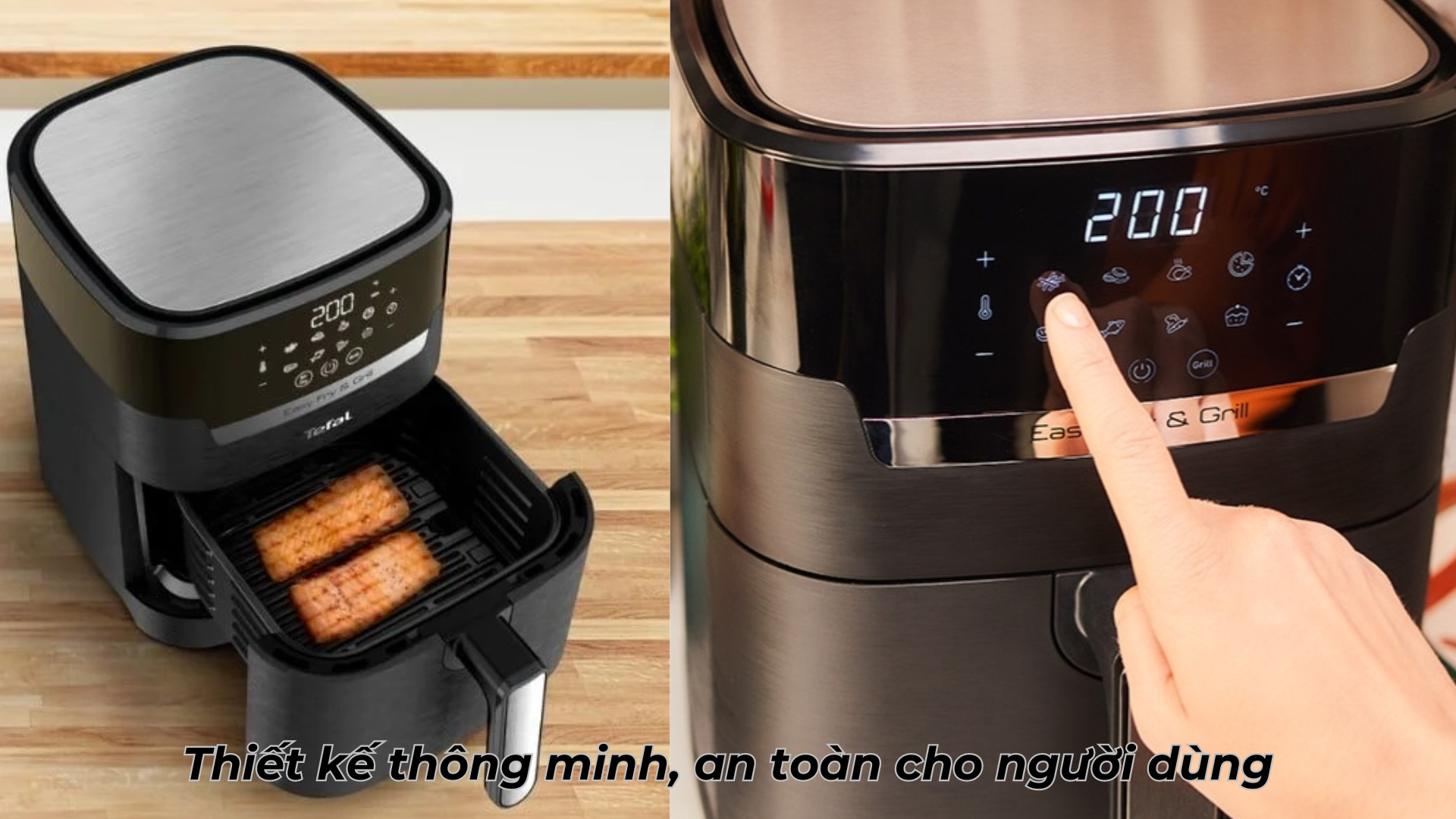 Nồi Chiên Không Dầu 2in1 Tefal 4.2L (EY505815) an toàn tiện lợi