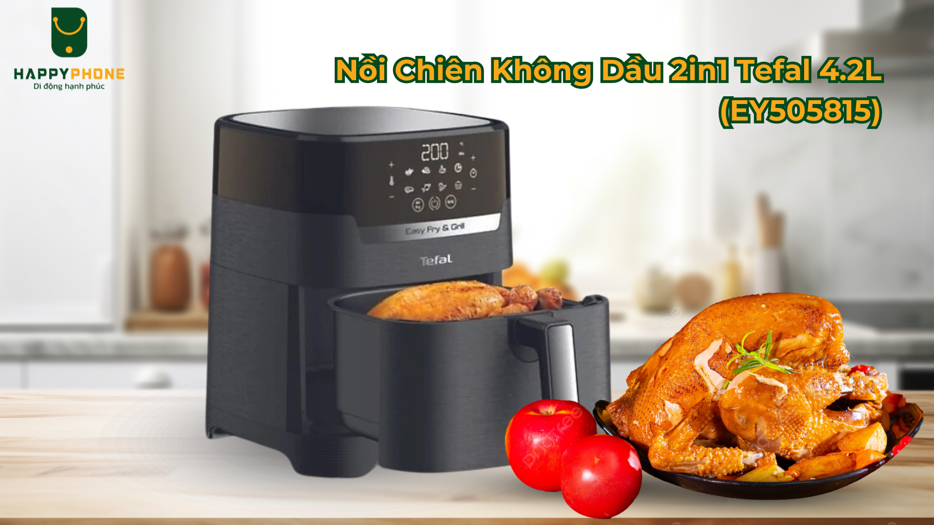 Nồi Chiên Không Dầu 2in1 Tefal 4.2L (EY505815) hiện đại tiện lợi