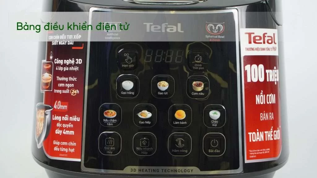 Nồi Cơm Điện Tử Tefal Easyrice Max RK737868 1.8L Bảng điều khiển điện tử