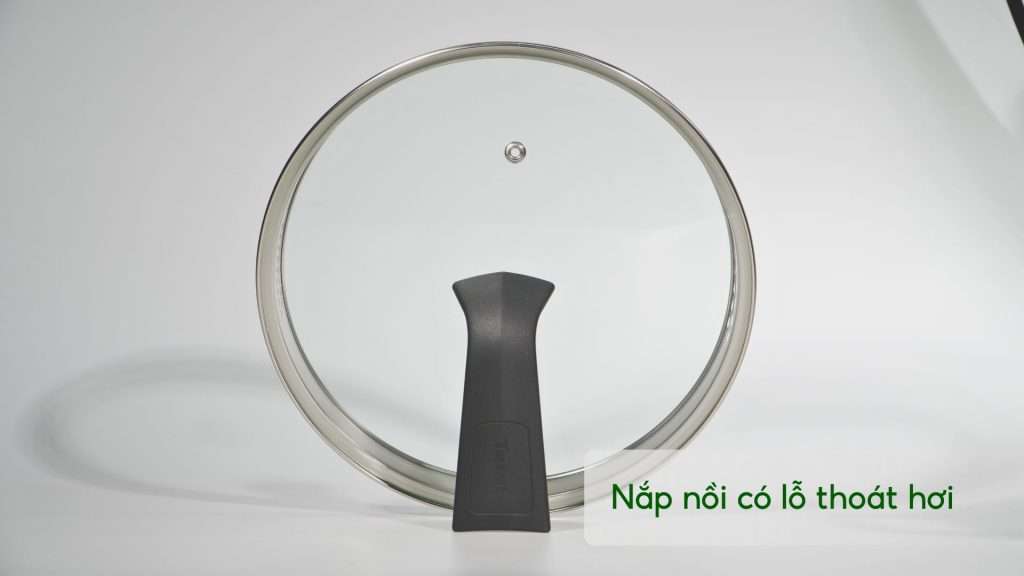 Nồi Đúc Cao Cấp Tefal Robusto Có Miệng Rót 24Cm E2494644 Nắp nồi có lỗ thoát hơi