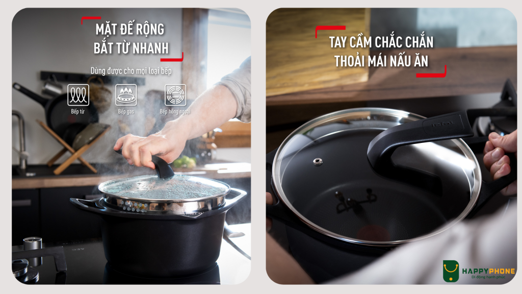 Nồi Đúc Tefal Robusto 20cm đáy nồi dày dặn, bắt từ nhanh