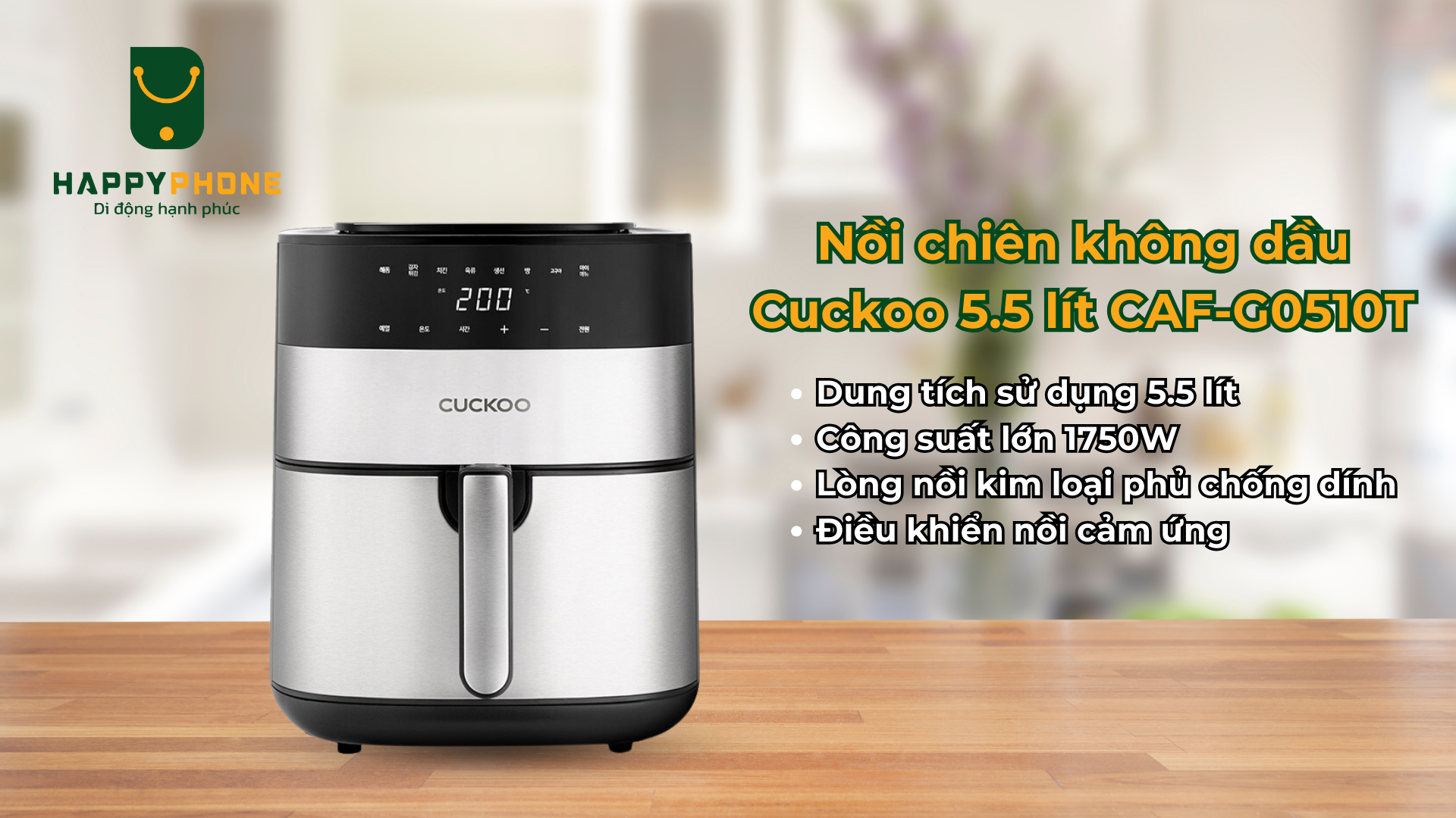 Nồi chiên không dầu Cuckoo 5.5 lít CAF-G0510T