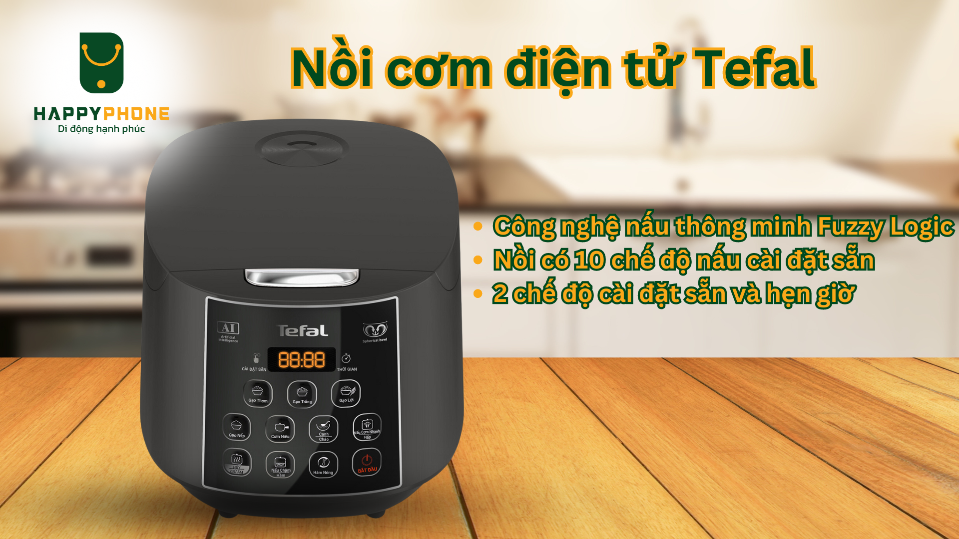 Nồi cơm điện tử Tefal 1.8L nấu canh chua cá lóc