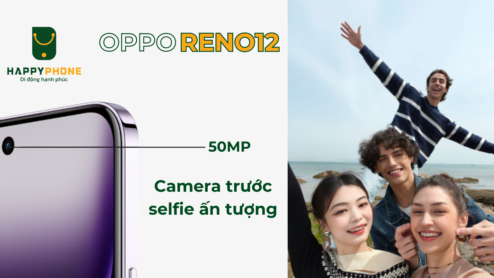 Oppo Reno12 camera trước có gì