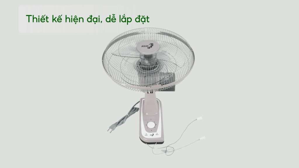 Quạt Treo Tường Asiavina VY357792 55W Xám Thiết kế hiện đại, dễ lắp đặt