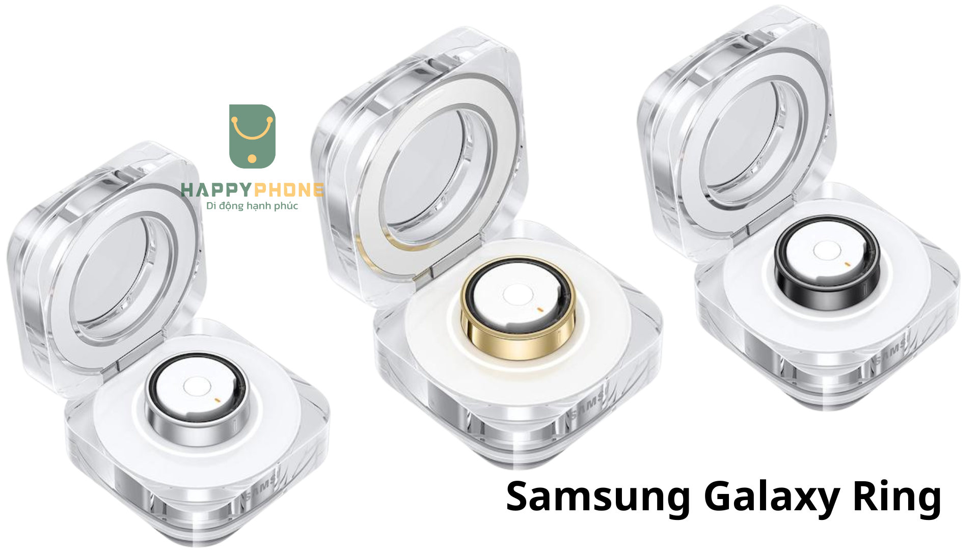 Samsung Galaxy Ring 3 hộp sạc sang trọng thanh lịch