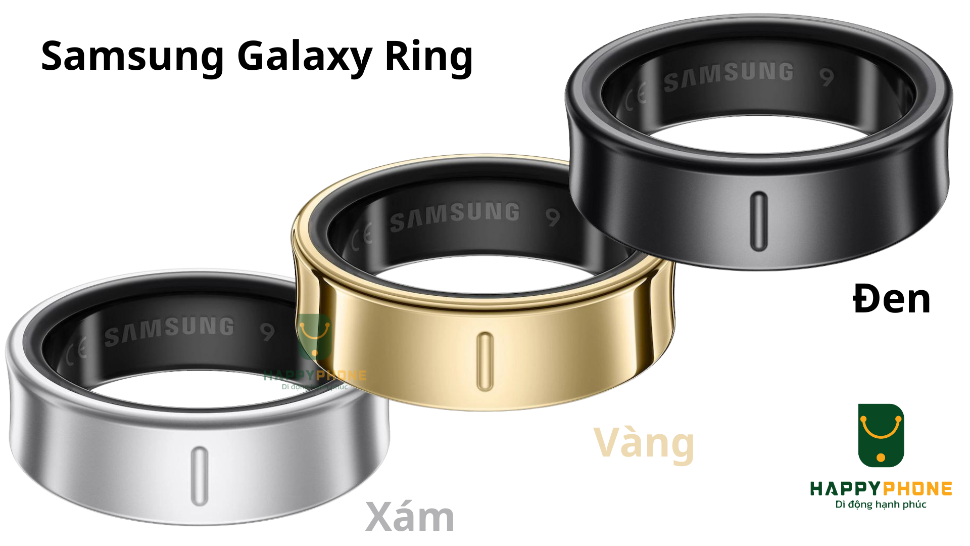 Samsung Galaxy Ring 3 màu sắc nổi bật gồm vàng, xám, đen