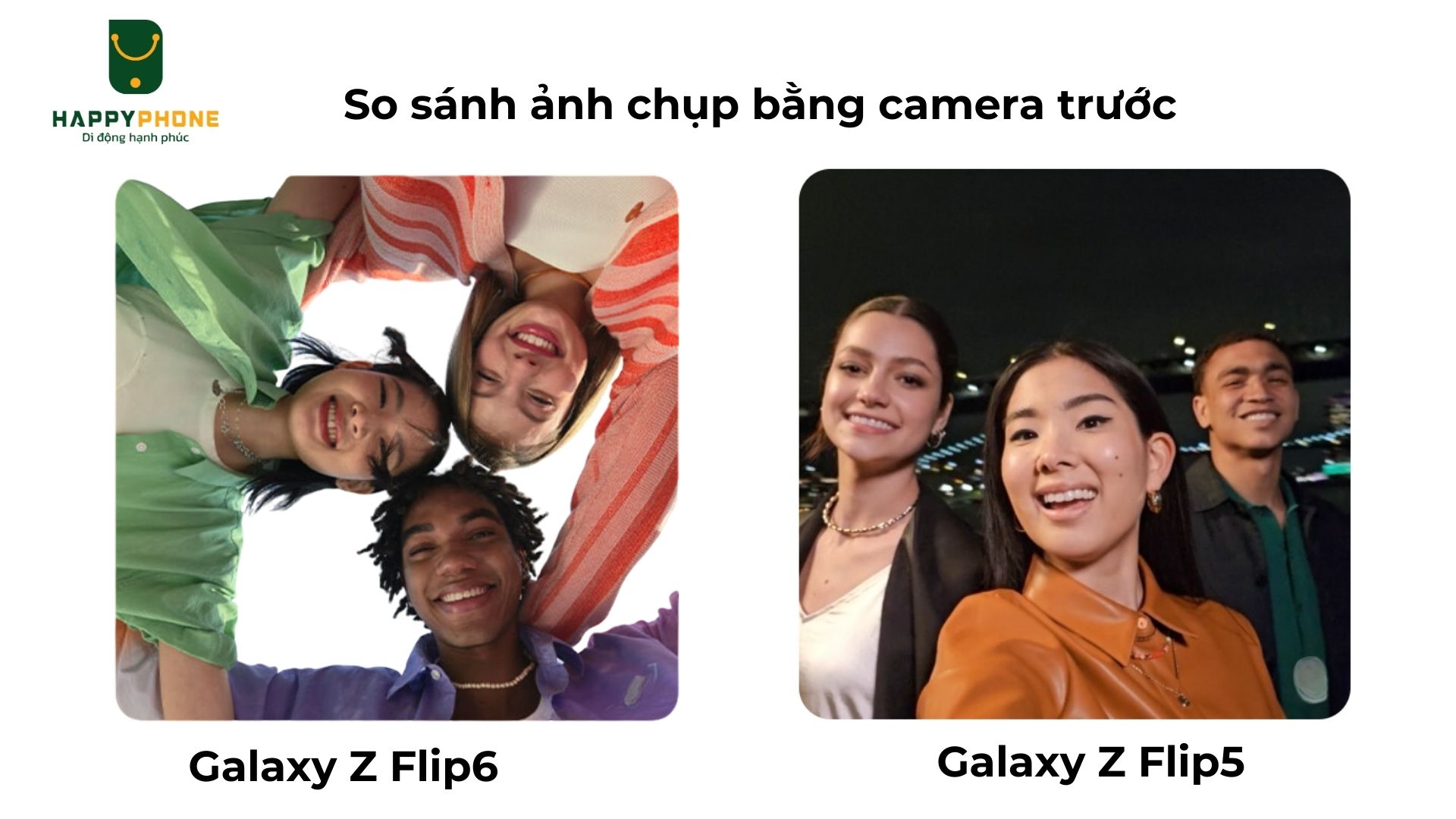 So sánh camera trước của Galaxy Z Flip6 và Galaxy Z Flip5