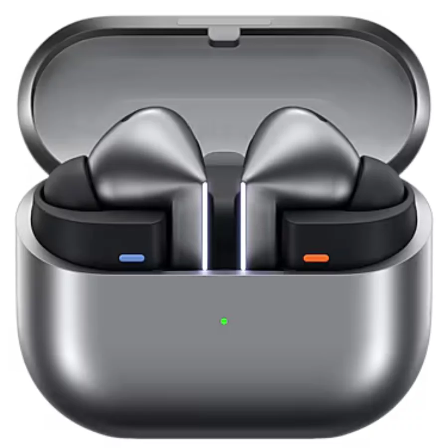 Tai nghe Bluetooth Samsung Galaxy Buds3 Pro hộp màu đen khi sạc có đèn