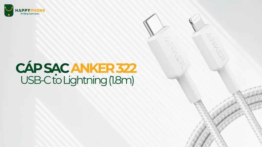 Cáp sạc Anker 322 USB-C to Lightning (1.8m)