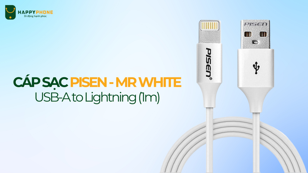 Cáp sạc PISEN - Mr White USB-A to Lightning (1m)