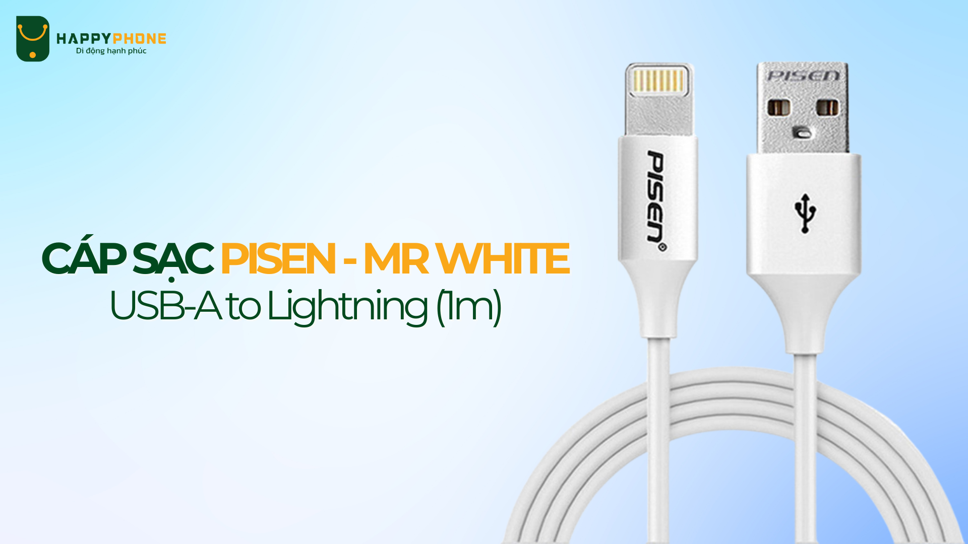 Cáp sạc PISEN - Mr White USB-A to Lightning (1m)