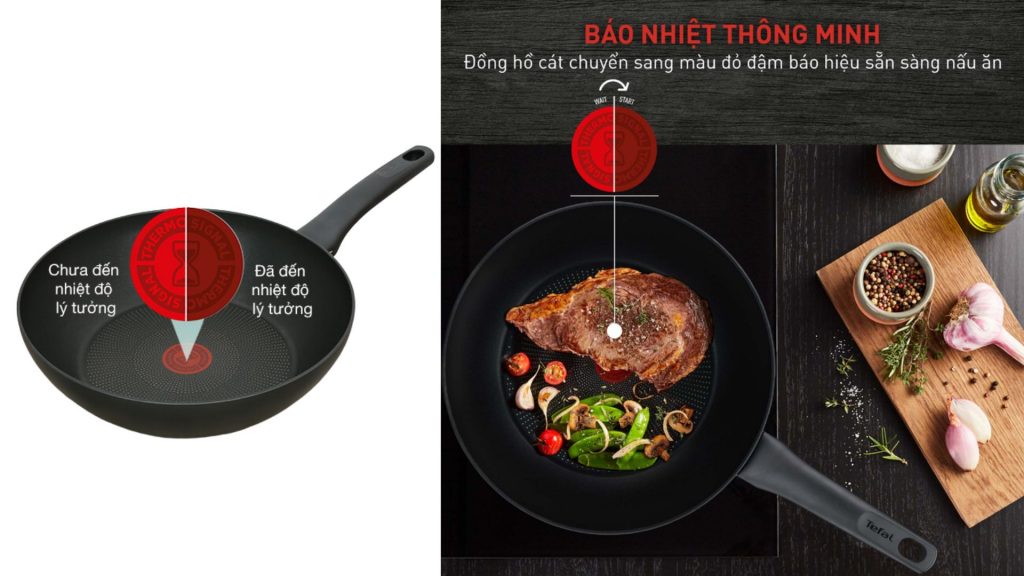 Chảo Chiên Tefal Ultimate (24, 26, 28cm) trang bị báo nhiệt thông minh