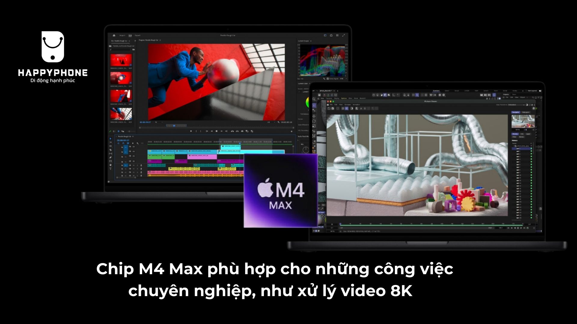 Chip M4 Max phù hợp cho những công việc chuyên nghiệp, như xử lý video 8K