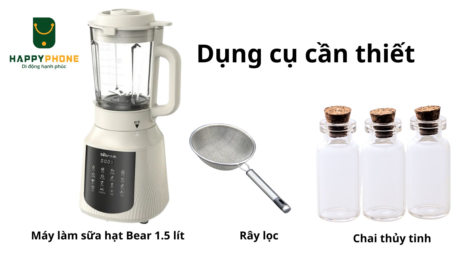 Dụng cụ cần thiết để nấu sữa hạt