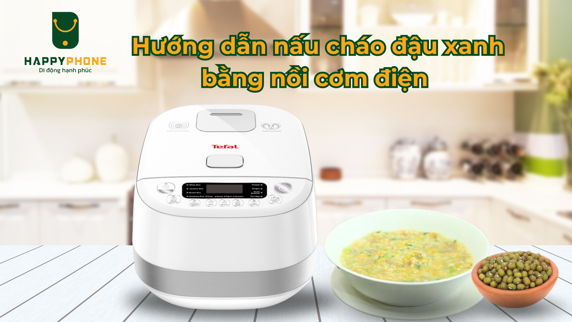 Hướng dẫn nấu cháo đậu xanh bằng nồi cơm điện