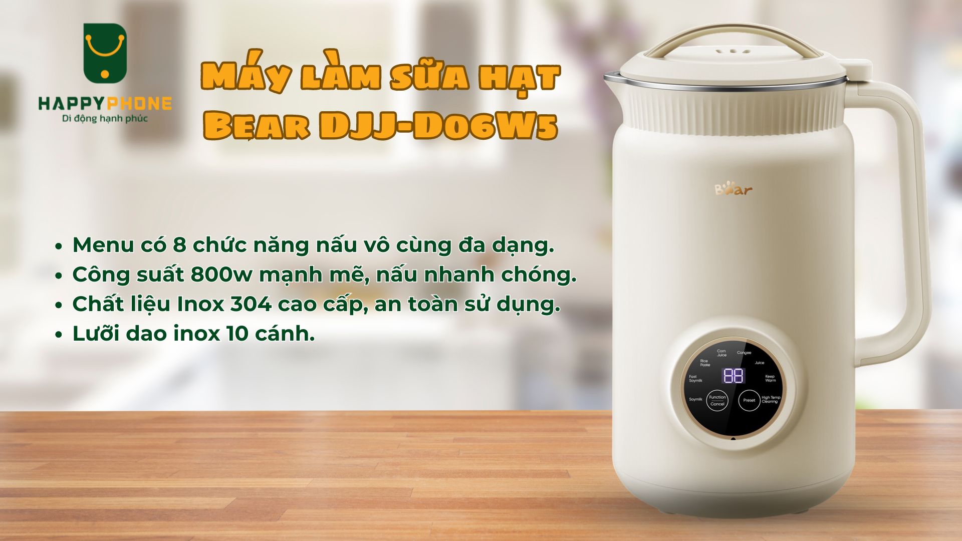 Máy làm sữa hạt Bear DJJ-D06W5