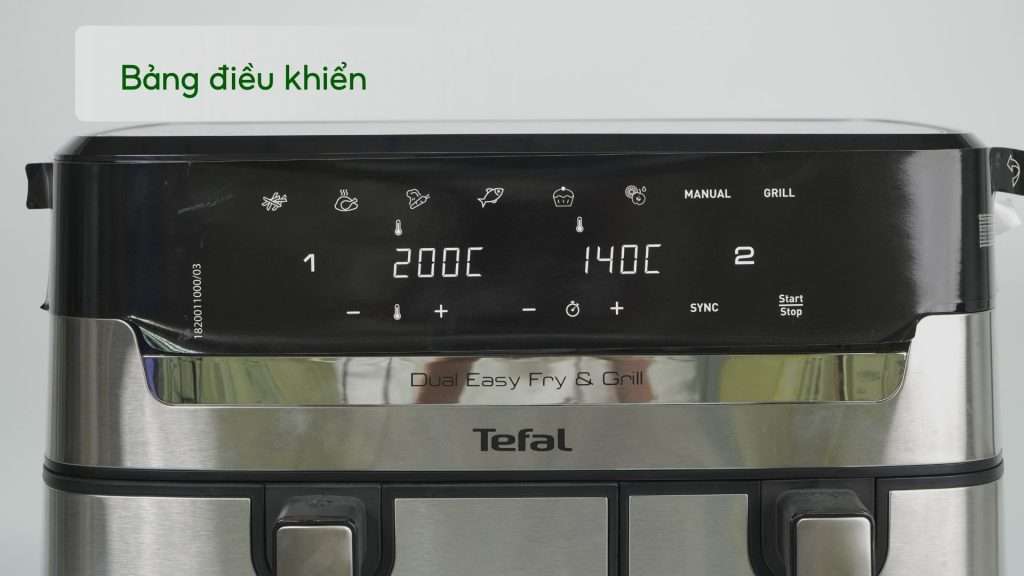 Nồi Chiên Không Dầu Tefal EY905D10 8.3L Đen Kim Loại Bảng điều khiển