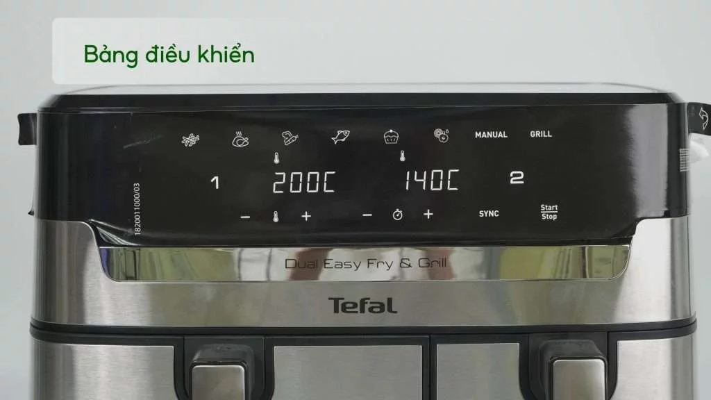 Nồi Chiên Không Dầu Tefal EY905D10 8.3L Đen Kim Loại Bảng điều khiển